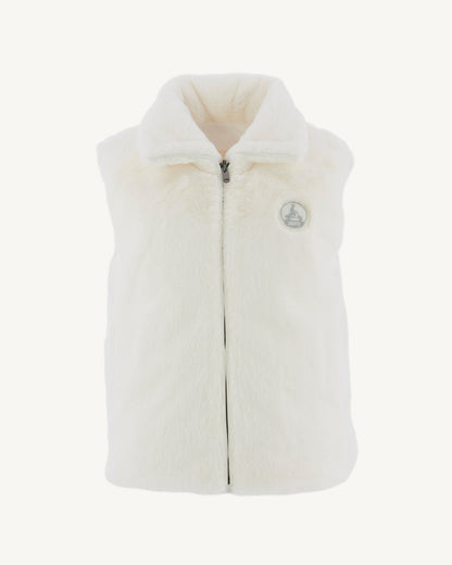 Doudoune avec des cristaux Swarovski®️ sans manches réversible Grand Froid Blanc Daria