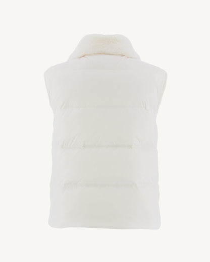 Doudoune avec des cristaux Swarovski®️ sans manches réversible Grand Froid Blanc Daria