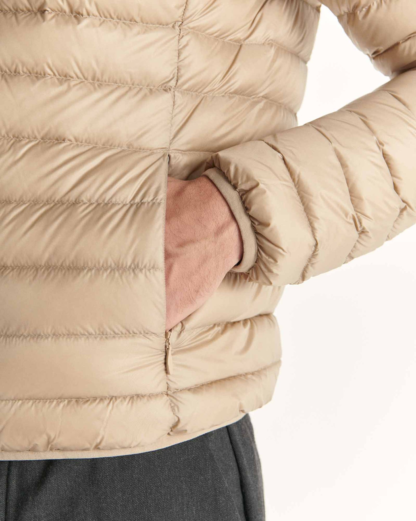 Doudoune légère à capuche Beige Nico